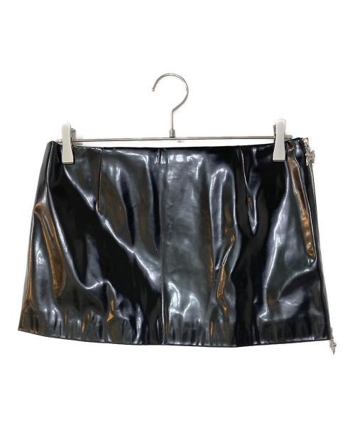 Acne studios（アクネ ストゥディオズ）ACNE STUDIOS (アクネ ストゥディオズ) サイドジップエナメルミニスカート ブラック サイズ:34の古着・服飾アイテム