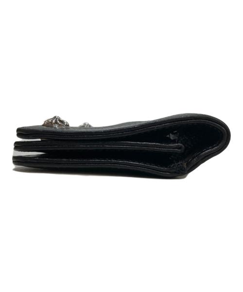 CHROME HEARTS（クロムハーツ）CHROME HEARTS (クロムハーツ) 2ZIP ウォレット/2ジップウォレット/クロスボールボタン フラップレザーウォレット ブラックの古着・服飾アイテム