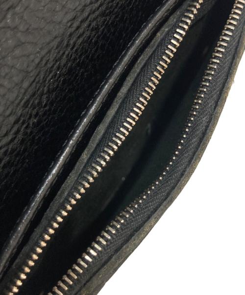 CHROME HEARTS（クロムハーツ）CHROME HEARTS (クロムハーツ) 2ZIP ウォレット/2ジップウォレット/クロスボールボタン フラップレザーウォレット ブラックの古着・服飾アイテム