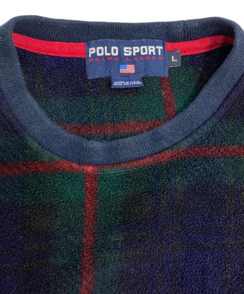POLO SPORT（ポロスポーツ）POLO SPORT (ポロスポーツ) フリーススェット ネイビー×グリーン サイズ:Lの古着・服飾アイテム