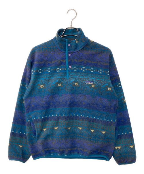 Patagonia（パタゴニア）Patagonia (パタゴニア) SYNCHILLA シンチラ スナップT アステカ柄 プルオーバーフリース ブルー×グリーン サイズ:Mの古着・服飾アイテム