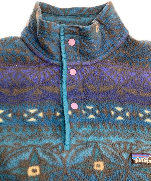 Patagonia（パタゴニア）Patagonia (パタゴニア) SYNCHILLA シンチラ スナップT アステカ柄 プルオーバーフリース ブルー×グリーン サイズ:Mの古着・服飾アイテム