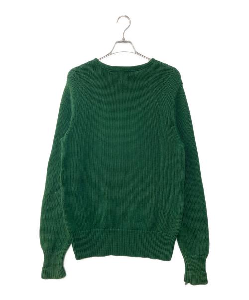 POLO RALPH LAUREN（ポロ・ラルフローレン）POLO RALPH LAUREN (ポロ・ラルフローレン) ロゴ刺繍クルーネックニット グリーン サイズ:XLの古着・服飾アイテム