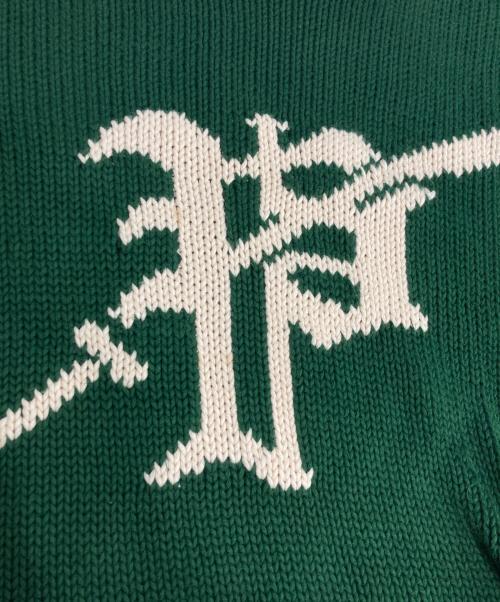 POLO RALPH LAUREN（ポロ・ラルフローレン）POLO RALPH LAUREN (ポロ・ラルフローレン) ロゴ刺繍クルーネックニット グリーン サイズ:XLの古着・服飾アイテム