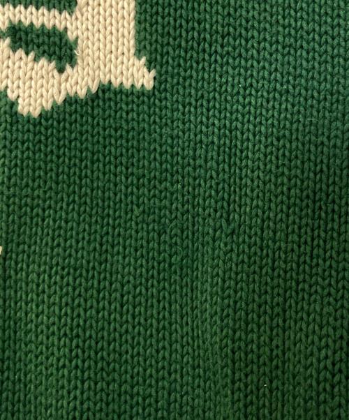 POLO RALPH LAUREN（ポロ・ラルフローレン）POLO RALPH LAUREN (ポロ・ラルフローレン) ロゴ刺繍クルーネックニット グリーン サイズ:XLの古着・服飾アイテム