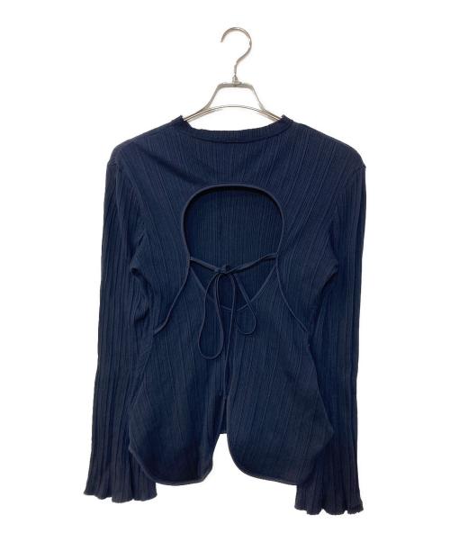 Mame Kurogouchi（マメクロゴウチ）mame kurogouchi (マメクロゴウチ) Random Ribbed Long Sleeve Top ネイビー サイズ:2の古着・服飾アイテム