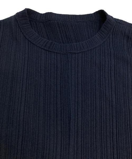 Mame Kurogouchi（マメクロゴウチ）mame kurogouchi (マメクロゴウチ) Random Ribbed Long Sleeve Top ネイビー サイズ:2の古着・服飾アイテム
