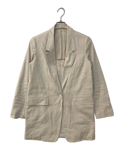allureville（アルアバイル）allureville (アルアバイル) バイオリネンストレッチロングジャケット ベージュ サイズ:2の古着・服飾アイテム