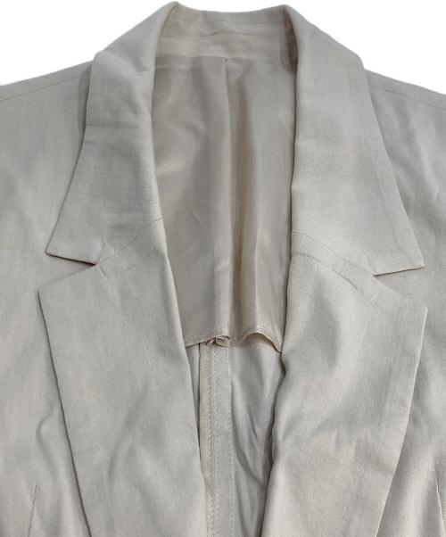 allureville（アルアバイル）allureville (アルアバイル) バイオリネンストレッチロングジャケット ベージュ サイズ:2の古着・服飾アイテム