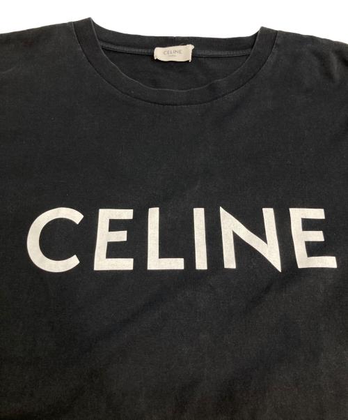 CELINE（セリーヌ）CELINE (セリーヌ) ロゴプリント ルーズTシャツ / コットンジャージー ブラック サイズ:Sの古着・服飾アイテム