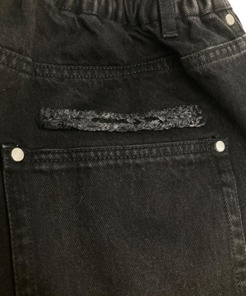 AFB（エーエフビー）AFB (エーエフビー) PATCHED DENIM PANTS ブラック サイズ:Lの古着・服飾アイテム