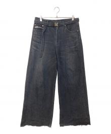 sacai（サカイ）の古着「Wide Denim Pants ワイドデニムパンツ」｜ブラック