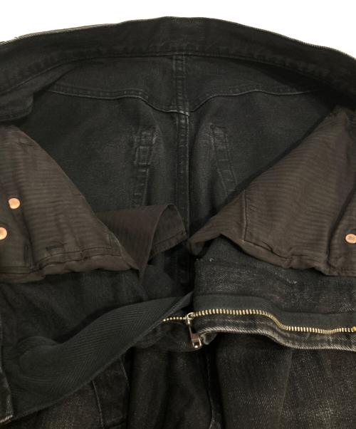 sacai（サカイ）sacai (サカイ) Wide Denim Pants ワイドデニムパンツ ブラック サイズ:3の古着・服飾アイテム