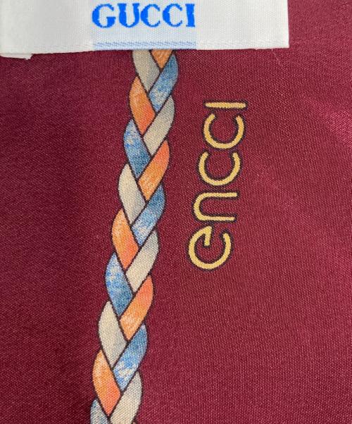 GUCCI（グッチ）GUCCI (グッチ) GG柄シルクスカーフ ボルドーの古着・服飾アイテム