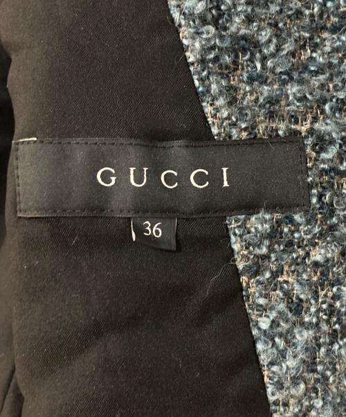 GUCCI（グッチ）GUCCI (グッチ) ダブルウールツイードコート グリーン サイズ:36の古着・服飾アイテム