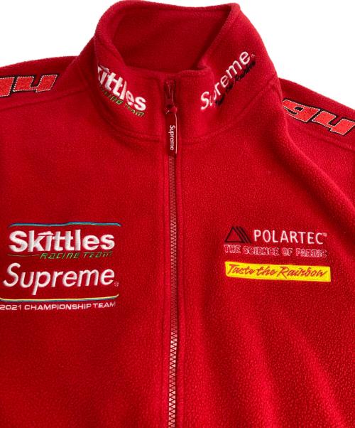 SUPREME（シュプリーム）SUPREME (シュプリーム) Skittles (スキットルズ) Skittles Polartec FLEECE JACKET レッド サイズ:LARGEの古着・服飾アイテム