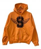 SUPREMEシュプリーム）の古着「Wings Zip Up Hooded Sweatshirt」｜オレンジ