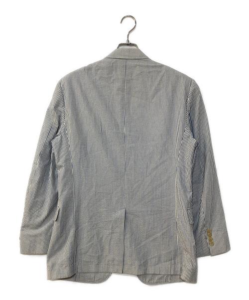 POLO RALPH LAUREN（ポロ・ラルフローレン）POLO RALPH LAUREN (ポロ・ラルフローレン) シアサッカー テーラードジャケット ホワイト×ブルー サイズ:40Rの古着・服飾アイテム