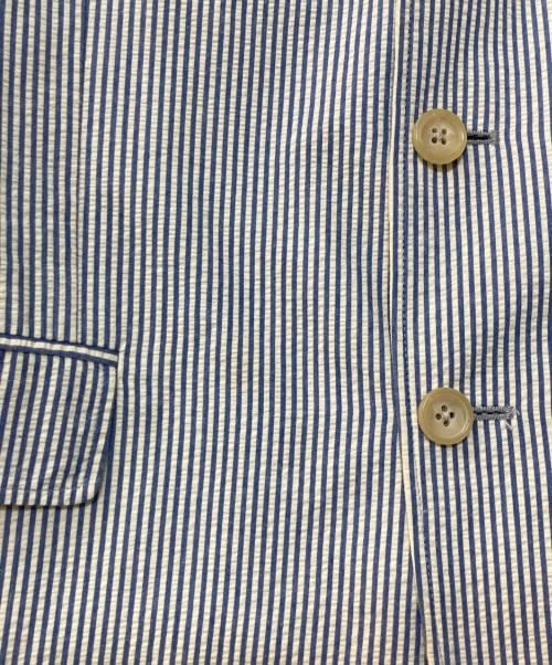 POLO RALPH LAUREN（ポロ・ラルフローレン）POLO RALPH LAUREN (ポロ・ラルフローレン) シアサッカー テーラードジャケット ホワイト×ブルー サイズ:40Rの古着・服飾アイテム