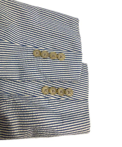 POLO RALPH LAUREN（ポロ・ラルフローレン）POLO RALPH LAUREN (ポロ・ラルフローレン) シアサッカー テーラードジャケット ホワイト×ブルー サイズ:40Rの古着・服飾アイテム