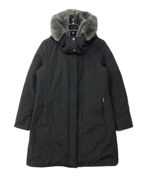 WOOLRICH（ウールリッチ）WOOLRICH (ウールリッチ) BOW BRIDGE ボウブリッジ ラビットファーフード付ダウンコート ブラック サイズ:Lの古着・服飾アイテム