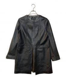 LANVIN COLLECTION（ランバンコレクション）の古着「パンチングレザーコート」｜ブラック