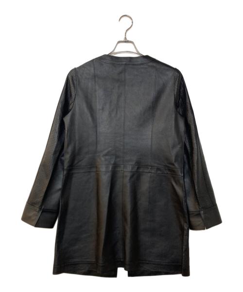 LANVIN COLLECTION（ランバンコレクション）LANVIN COLLECTION (ランバンコレクション) パンチングレザーコート ブラック サイズ:40の古着・服飾アイテム