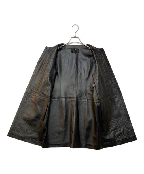 LANVIN COLLECTION（ランバンコレクション）LANVIN COLLECTION (ランバンコレクション) パンチングレザーコート ブラック サイズ:40の古着・服飾アイテム
