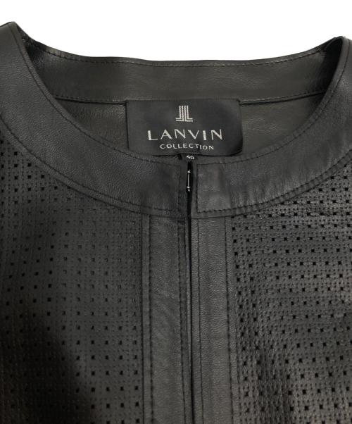 LANVIN COLLECTION（ランバンコレクション）LANVIN COLLECTION (ランバンコレクション) パンチングレザーコート ブラック サイズ:40の古着・服飾アイテム