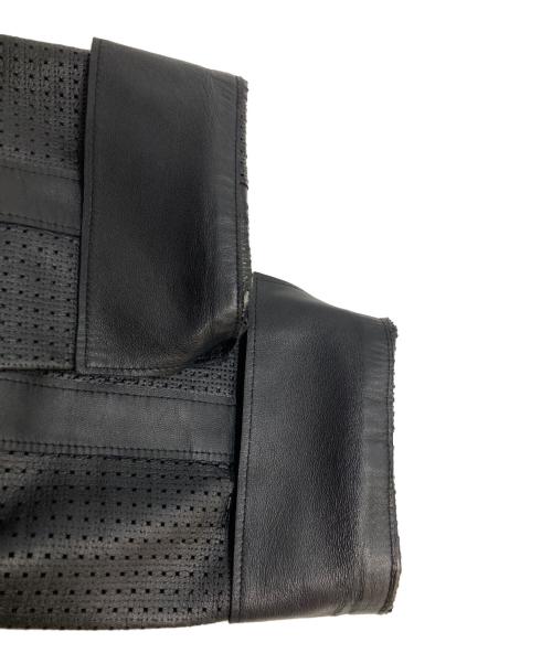 LANVIN COLLECTION（ランバンコレクション）LANVIN COLLECTION (ランバンコレクション) パンチングレザーコート ブラック サイズ:40の古着・服飾アイテム