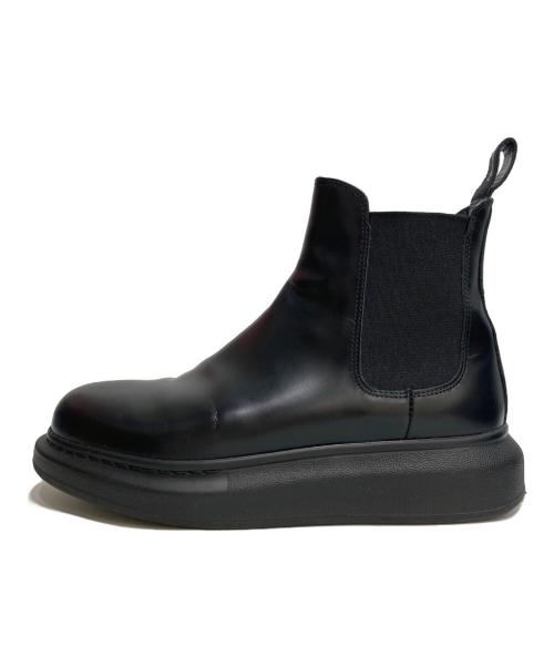 ALEXANDER McQUEEN（アレキサンダーマックイーン）ALEXANDER McQUEEN (アレキサンダーマックイーン) レザーサイドゴアブーツ ブラック サイズ:38の古着・服飾アイテム