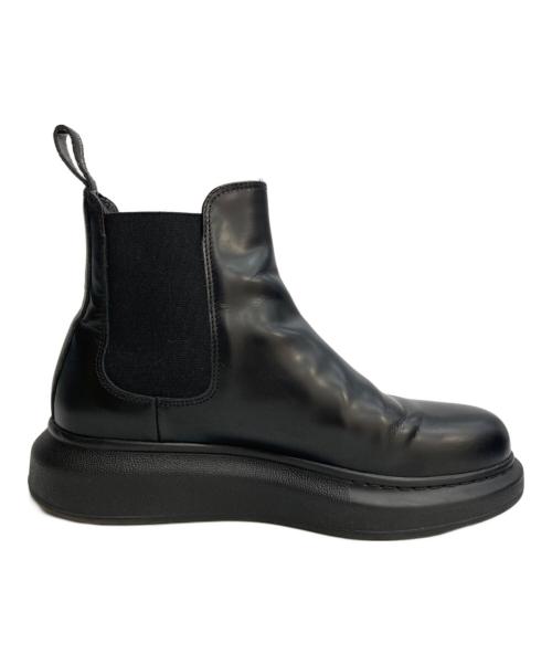 ALEXANDER McQUEEN（アレキサンダーマックイーン）ALEXANDER McQUEEN (アレキサンダーマックイーン) レザーサイドゴアブーツ ブラック サイズ:38の古着・服飾アイテム