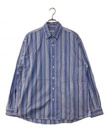 CAHLUMN（カウラム）の古着「Magazine Pocket Chain Stitch Shirt」｜ブルー