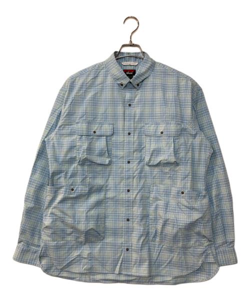 NANGA（ナンガ）NANGA (ナンガ) MINI PLAID CAMP SHIRT ミニプレイド キャンプシャツ ブルー サイズ:Mの古着・服飾アイテム