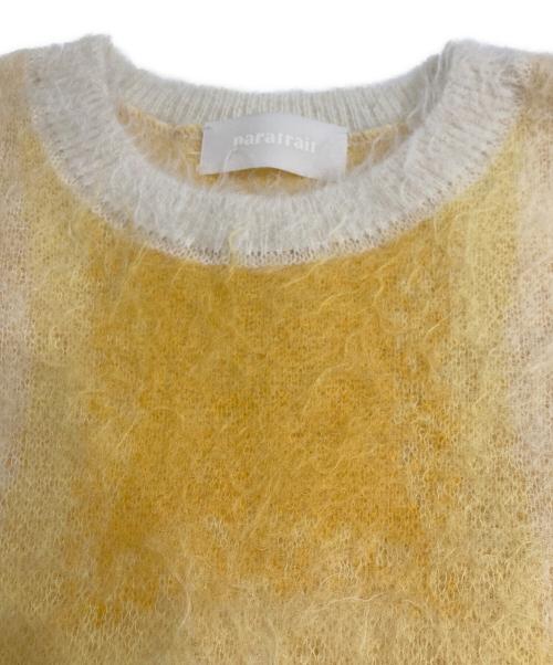 paratrait（パラトレイト）paratrait (パラトレイト) MOHAIR CELL KNIT PO モヘヤニット イエロー サイズ:2の古着・服飾アイテム