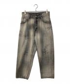 ANCELLMアンセルム）の古着「SELVEDGE TAPERED 5P BLACK DENIM PANTS」｜グレー