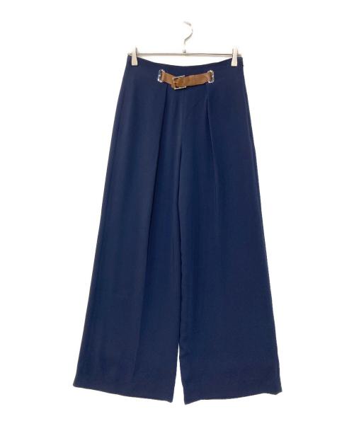 LAUREN RALPH LAUREN（ローレン ラルフ ローレン）LAUREN RALPH LAUREN (ローレン ラルフ ローレン) ベルテッドタックパンツ ネイビー サイズ:2の古着・服飾アイテム