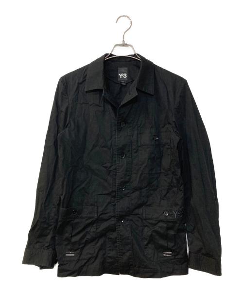 Y-3（ワイスリー）Y-3 (ワイスリー) ロゴエンブロイダリーシャツジャケット ブラック サイズ:XSの古着・服飾アイテム