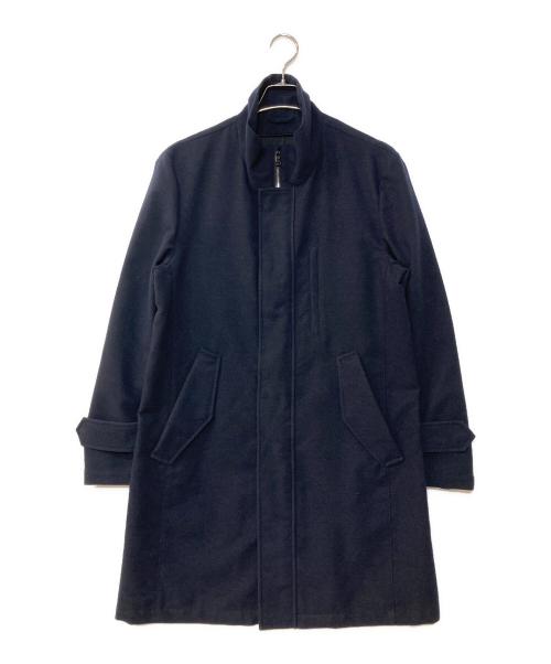 BLACK LABEL CRESTBRIDGE（ブラックレーベル クレストブリッジ）BLACK LABEL CRESTBRIDGE (ブラックレーベル クレストブリッジ) スタンドカラーウールコート ネイビー サイズ:Mの古着・服飾アイテム