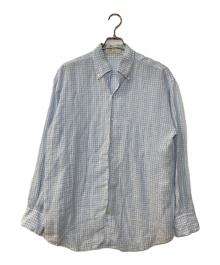 Cale（カル）の古着「ウォーターツイストリネンシャツ/water twisted linen gingham check shirts」｜ブルー