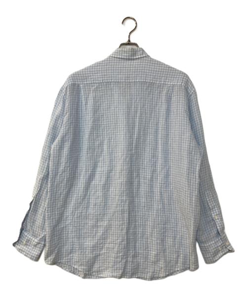 Cale（カル）Cale (カル) ウォーターツイストリネンシャツ/water twisted linen gingham check shirts ブルー サイズ:3の古着・服飾アイテム