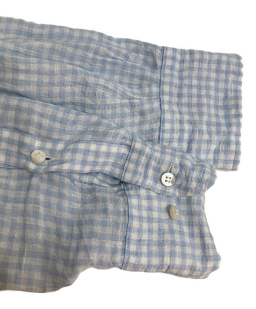 Cale（カル）Cale (カル) ウォーターツイストリネンシャツ/water twisted linen gingham check shirts ブルー サイズ:3の古着・服飾アイテム