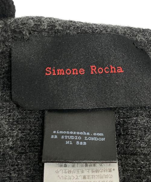 Simone Rocha（シモーネ ロシャ）Simone Rocha (シモーネ ロシャ) ラッフル ロゴ ニットスカーフ ブラック サイズ:ONE SIZEの古着・服飾アイテム