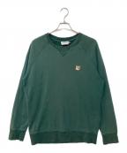 maison kitsuneメゾンキツネ）の古着「フォックスヘッド クルーネックスウェット」｜グリーン