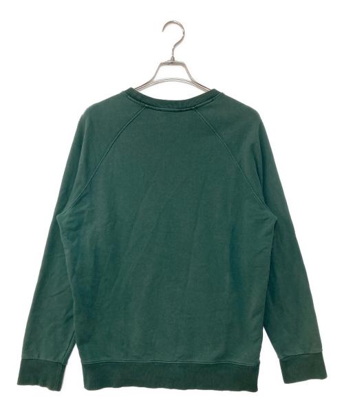 maison kitsune（メゾンキツネ）maison kitsune (メゾンキツネ) フォックスヘッド クルーネックスウェット グリーン サイズ:Lの古着・服飾アイテム