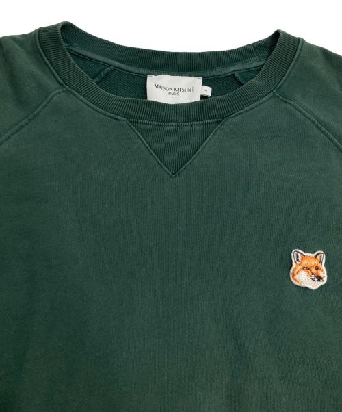 maison kitsune（メゾンキツネ）maison kitsune (メゾンキツネ) フォックスヘッド クルーネックスウェット グリーン サイズ:Lの古着・服飾アイテム