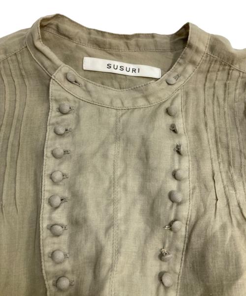 susuri（ススリ）susuri (ススリ) COBBLE DRESS ラミーコブルドレス カーキ サイズ:1の古着・服飾アイテム