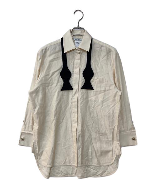MaxMara（マックスマーラ）MaxMara (マックスマーラ) MAREA Bowtie Long Sleeve Shirt ホワイト サイズ:34の古着・服飾アイテム