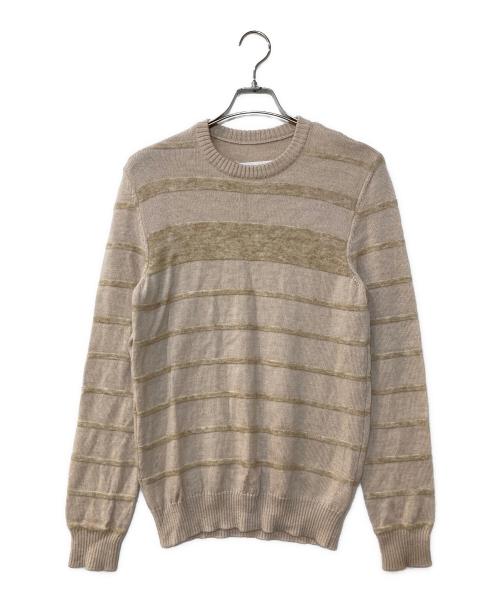 Maison Margiela（メゾンマルジェラ）Maison Margiela (メゾンマルジェラ) モヘヤ混ボーダーニット ベージュ サイズ:Sの古着・服飾アイテム