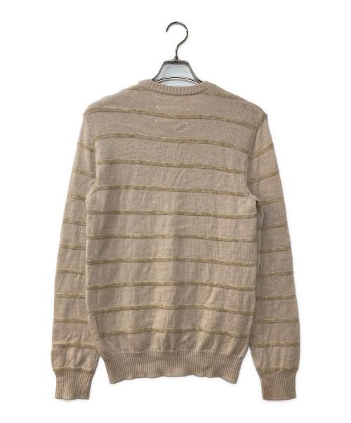 Maison Margiela（メゾンマルジェラ）Maison Margiela (メゾンマルジェラ) モヘヤ混ボーダーニット ベージュ サイズ:Sの古着・服飾アイテム